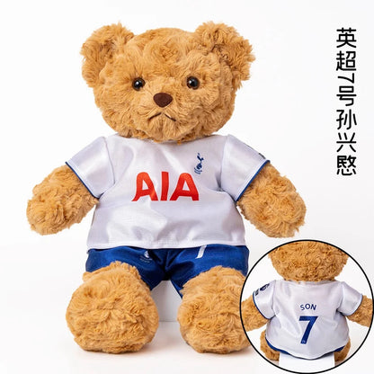 Football Player Plush Teddy Bear Doll – Soccer Star Souvenir Gift