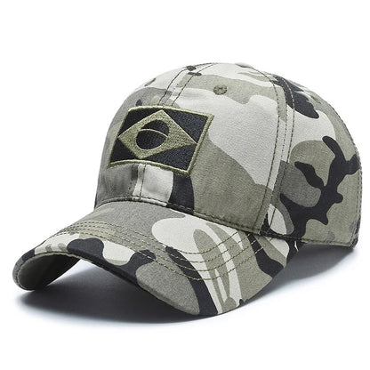 Brazil Flag Embroidered Baseball Cap – Outdoor Sports Sun Hat for Men