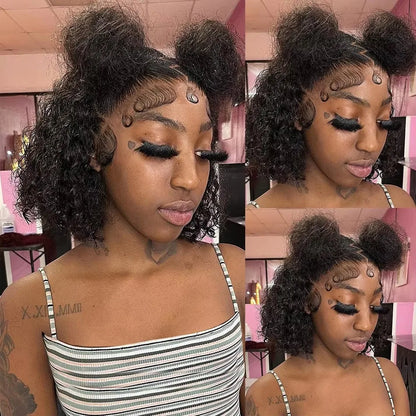 Water Wave Short Bob Wig – 4x4 & 13x4 Lace Front Human Hair, 200% & 250% Density
