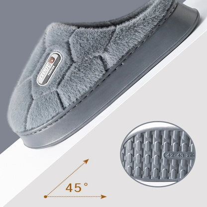 Trend Winter Couple Indoor Non-Slip Men Women Flip Flops Warm Slippers Home Slides Casual Bedroom