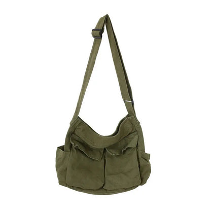 Canvas Crossbody Shoulder Bag – Large Capacity Retro Messenger Bag