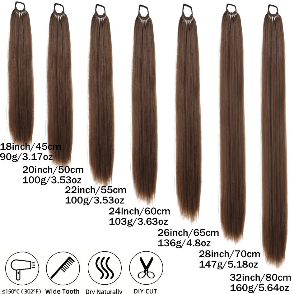 Synthetic Headband Wig Straight Long Hair 18-32 Inch Multiple Colors