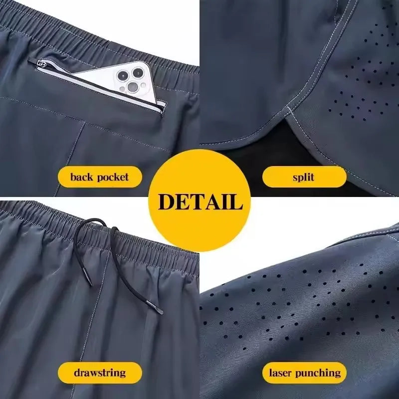 Men's Reflective Running Shorts – 2-in-1 Quick Dry Training Shorts