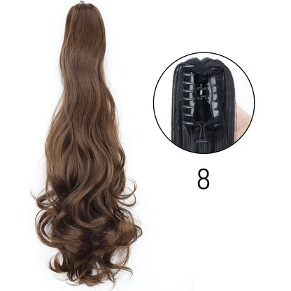 Synthetic Long Straight Claw Clip Ponytail Hair Extensions 24inch Heat Resistant Pony Tail Piece