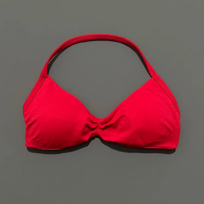 Women's Strappy Sports Bra – Padded Push-Up Gym Top