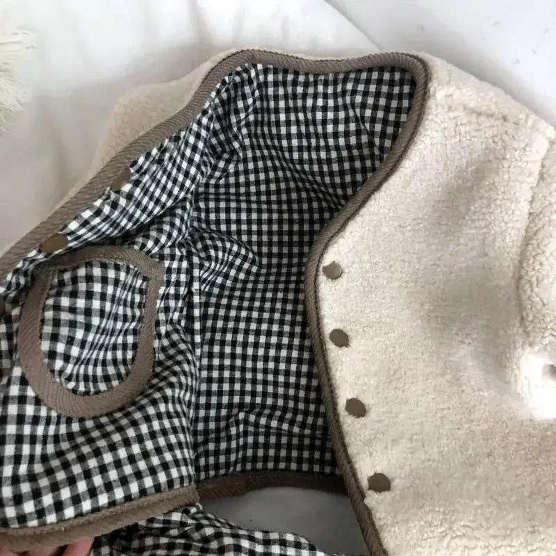 Kids Reversible Plush Plaid Jacket – Warm Winter Coat