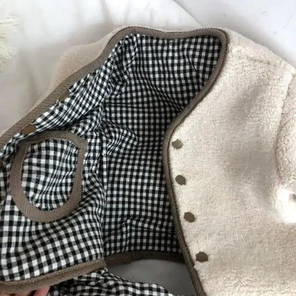 Kids' Reversible Plush Jacket – Warm Plaid Fleece Coat