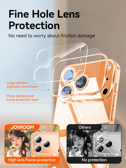 Joyroom Iphone 17 16 15 Pro Max Case Lens Protection Anti-Yellow Transparent Shockproof Cover