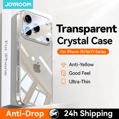 Joyroom Case Iphone 17 Pro Max Crystal Transparent No Yellowing Lens Protection Cover 16 15