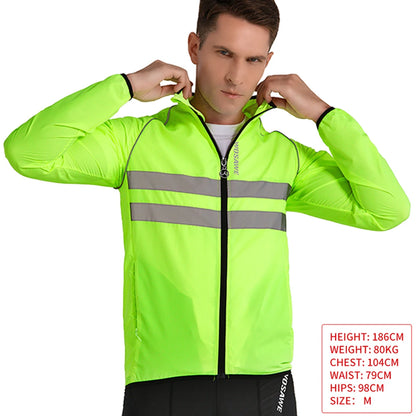 Men's Cycling Windbreaker Jacket – Water-Resistant MTB Long Sleeve Coat