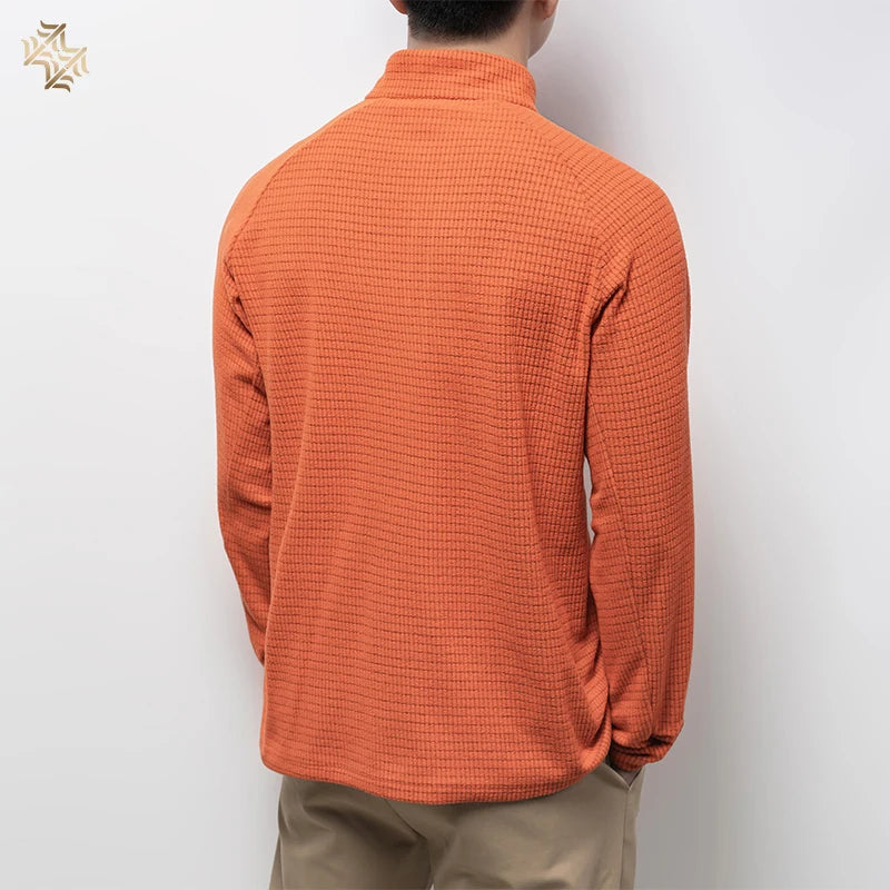 Quarter-Zip Long Sleeve Polo Shirt – Men's Breathable Sportswear