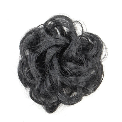 Synthetic Messy Bun Chignon Donut Hair Pad Elastic Rope Rubber Band Black Brown Blonde Hairpiece