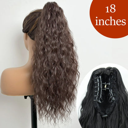 Synthetic Long Straight Claw Clip Ponytail Hair Extensions 24inch Heat Resistant Pony Tail Piece
