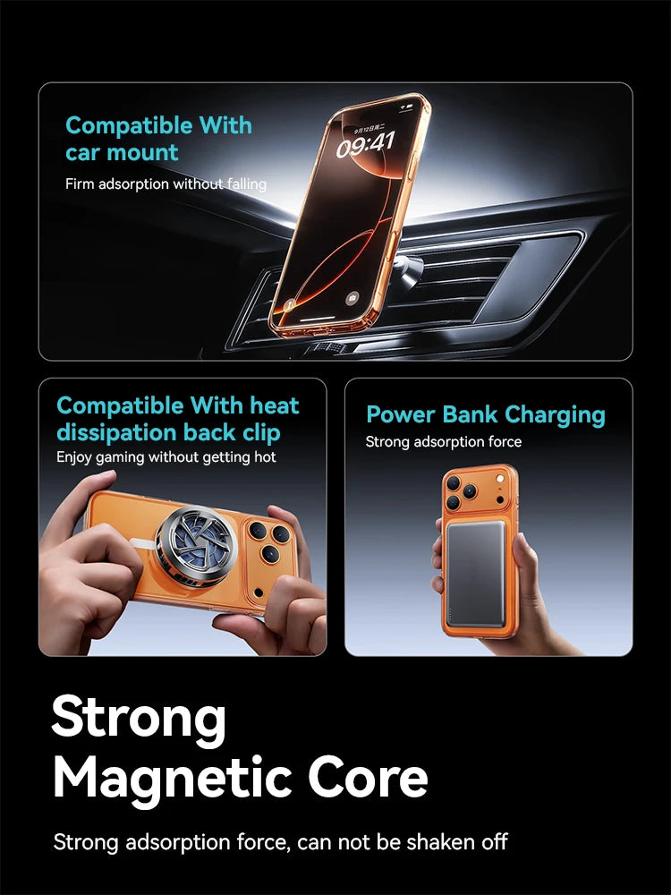 Joyroom Magnetic Case Iphone 17 16 Pro Max Anti Yellow Transparent Cover Wireless Charger Thin