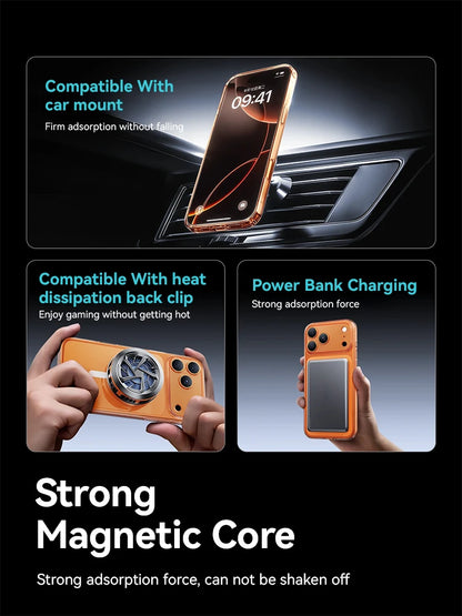 Joyroom Magnetic Case Iphone 17 16 Pro Max Anti Yellow Transparent Cover Wireless Charger Thin