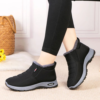 Women's Waterproof Snow Boots – Plush-Lined Warm Ankle Boots