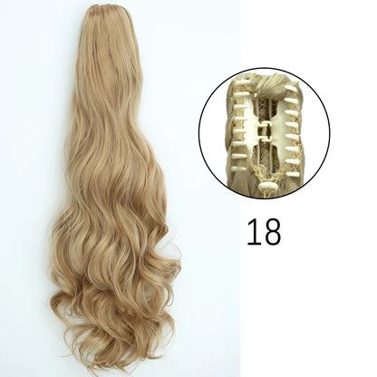 Synthetic Long Straight Claw Clip Ponytail Hair Extensions 24inch Heat Resistant Pony Tail Piece
