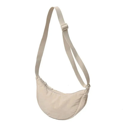 Nylon Crescent Shoulder Bag for Women – Casual Crossbody
