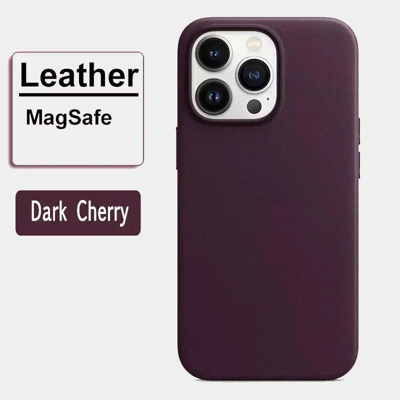 Luxury Magnetic Leather Case Apple Iphone 17 Pro Max 16 13 12 14 15 Plus Official Macsafe Magsafe I