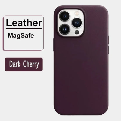 Luxury Magnetic Leather Case Apple Iphone 17 Pro Max 16 13 12 14 15 Plus Official Macsafe Magsafe I