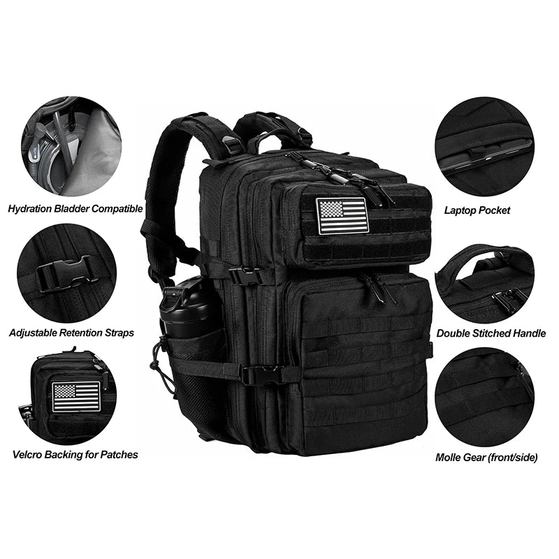 Tactical Backpack – Waterproof MOLLE Military Bag for Men & Women