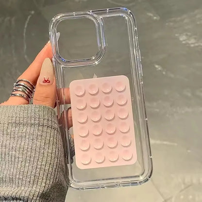 Phone Case Iphone 17 16 15 14 Pro Max Air 16e 11 12 13 7 8 Xr X 3d Suction Cup Airbag Transparent