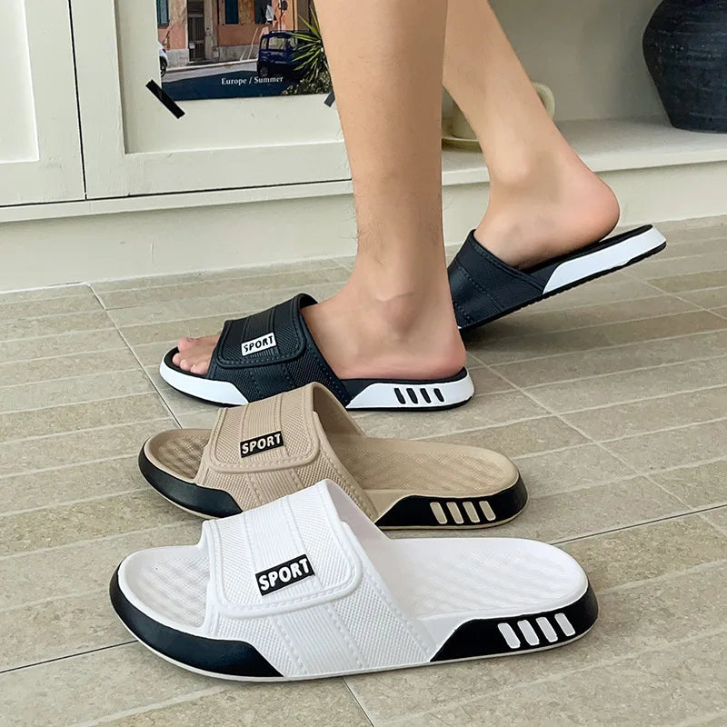 Men's Sport EVA Slippers – Soft Sole Plus Size Indoor & Outdoor Slides