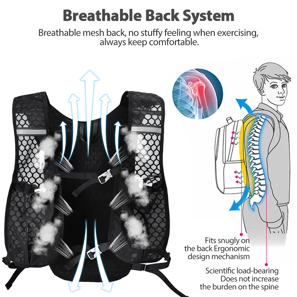 Newboler Trail Running Hydration Vest Backpack – Ultralight Breathable Marathon Pack