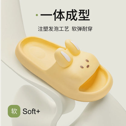 Pillow Rabbit Slippers Women Men House Slides Shower Sandals - Thick