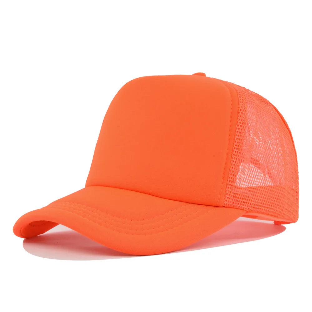 Plain Mesh Trucker Baseball Cap – Unisex Adjustable Snapback