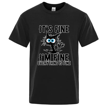 Funny Cool Cat Graphic T Shirt Casual Short Sleeve Tee