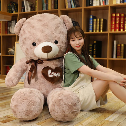 Teddy Bear Love Plush Pillow – Soft Stuffed Animal Gift 23.6in