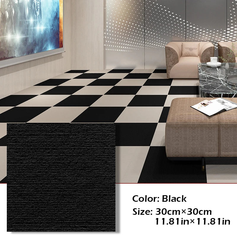 Self-Adhesive Carpet Tiles 30x30cm – Anti-Slip DIY Floor Mat for Office, Bedroom & Study