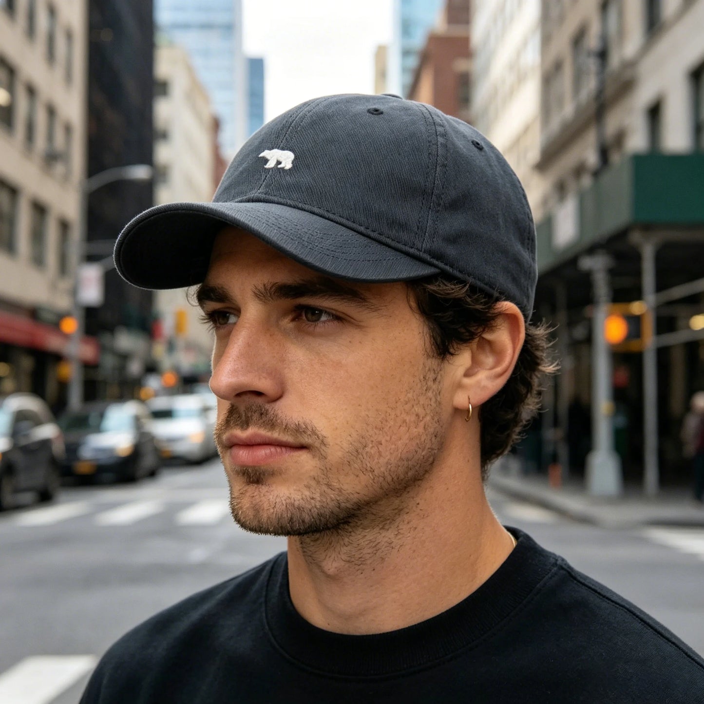 Baseball Cap with Bear Logo – Slim Fit Outdoor Dad Hat