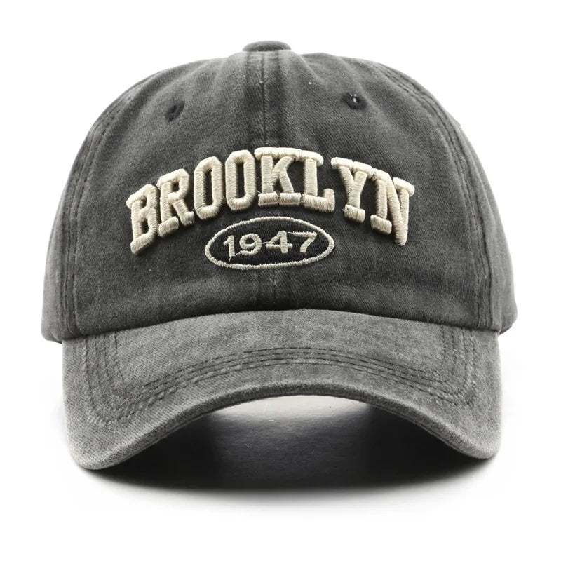 Brooklyn 1947 Embroidered Baseball Cap – Unisex Washed Cotton Hat