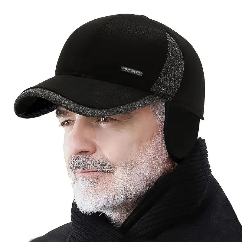 Winter Baseball Cap with Ear Flaps – Men's Warm Hat