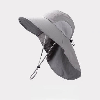Wide Brim Sun Hat with Neck Flap – Safari Fishing Hiking Cap