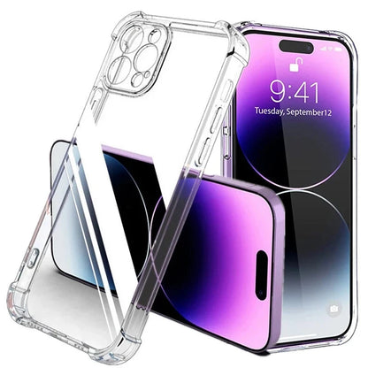 Shockproof Silicone Clear Phone Case Iphone 13 11 14 Pro Max 12 Mini Lens Protection Back 15 16 Xs X