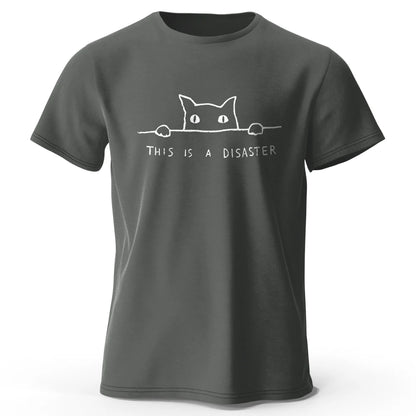 Minimalist Line Art Cat Graphic T Shirt Soft Cotton Unisex Tee