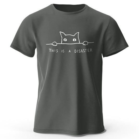 Minimalist Line Art Cat Graphic T Shirt Soft Cotton Unisex Tee