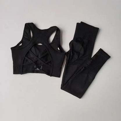 2-Piece Women's Yoga Set – Sports Bra & High Waist Leggings Fitness Suit