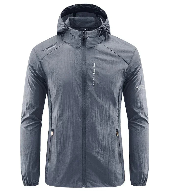 UPF 50+ Men's Windbreaker Jacket – UV Protection Quick Dry Outdoor Hoodie