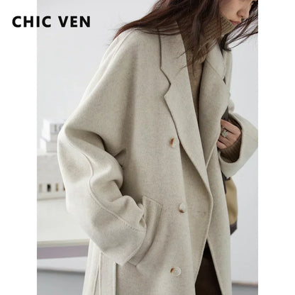 Women's Long Double-Sided Wool Coat – Retro Loose Overcoat