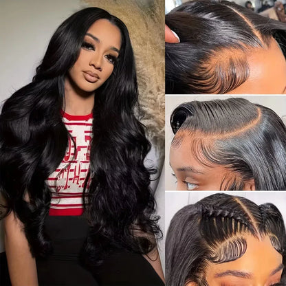 36 Inch Body Wave Lace Front Wigs Human Hair 250 Density 13x4 Hd Pre Plucked Natural Hairline Baby