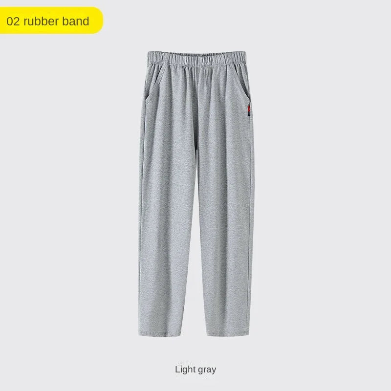 Men's Cotton Pajama Pants – Plus Size Elastic Waist Lounge Trousers