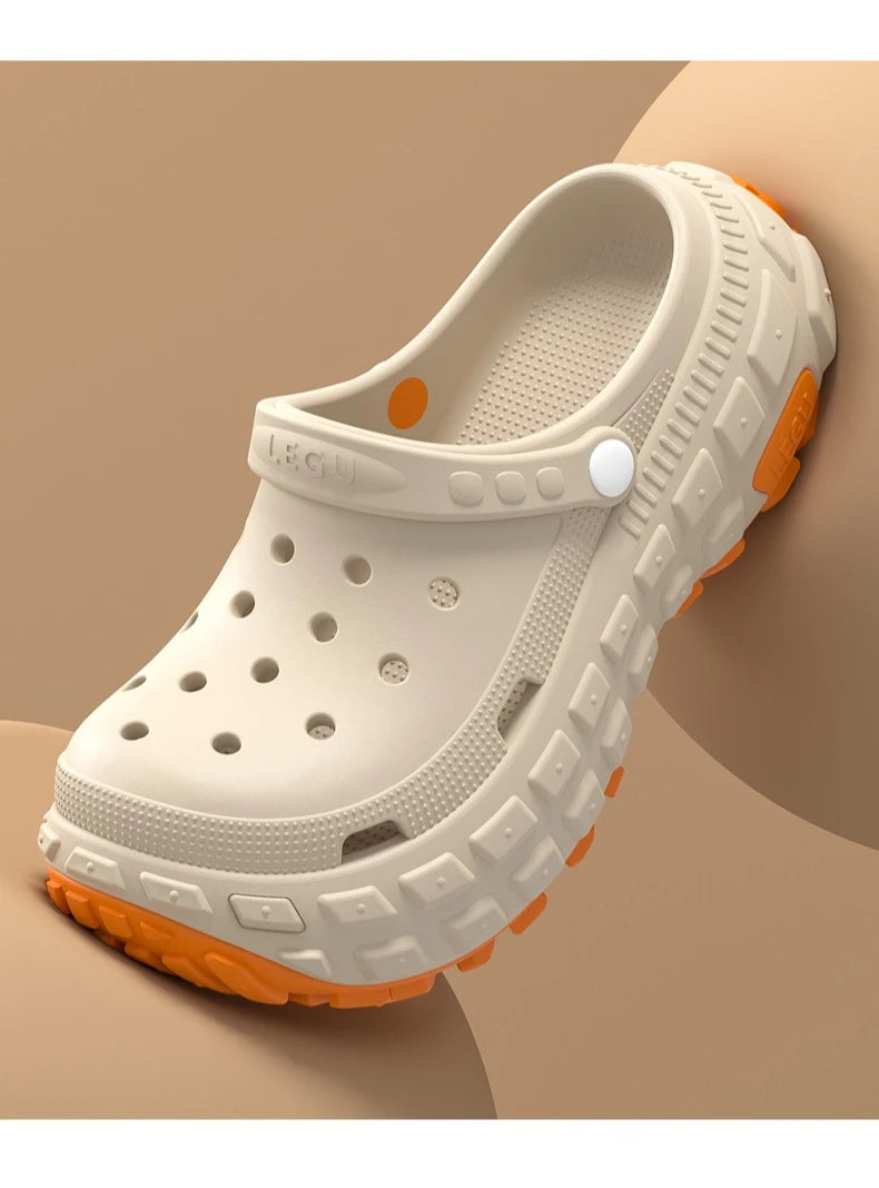 Men's Thick-Sole Perforated Clogs – Non-Slip Summer Sandals