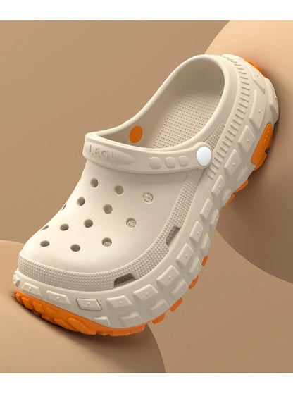 Men's Thick-Sole Perforated Clogs – Non-Slip Summer Sandals