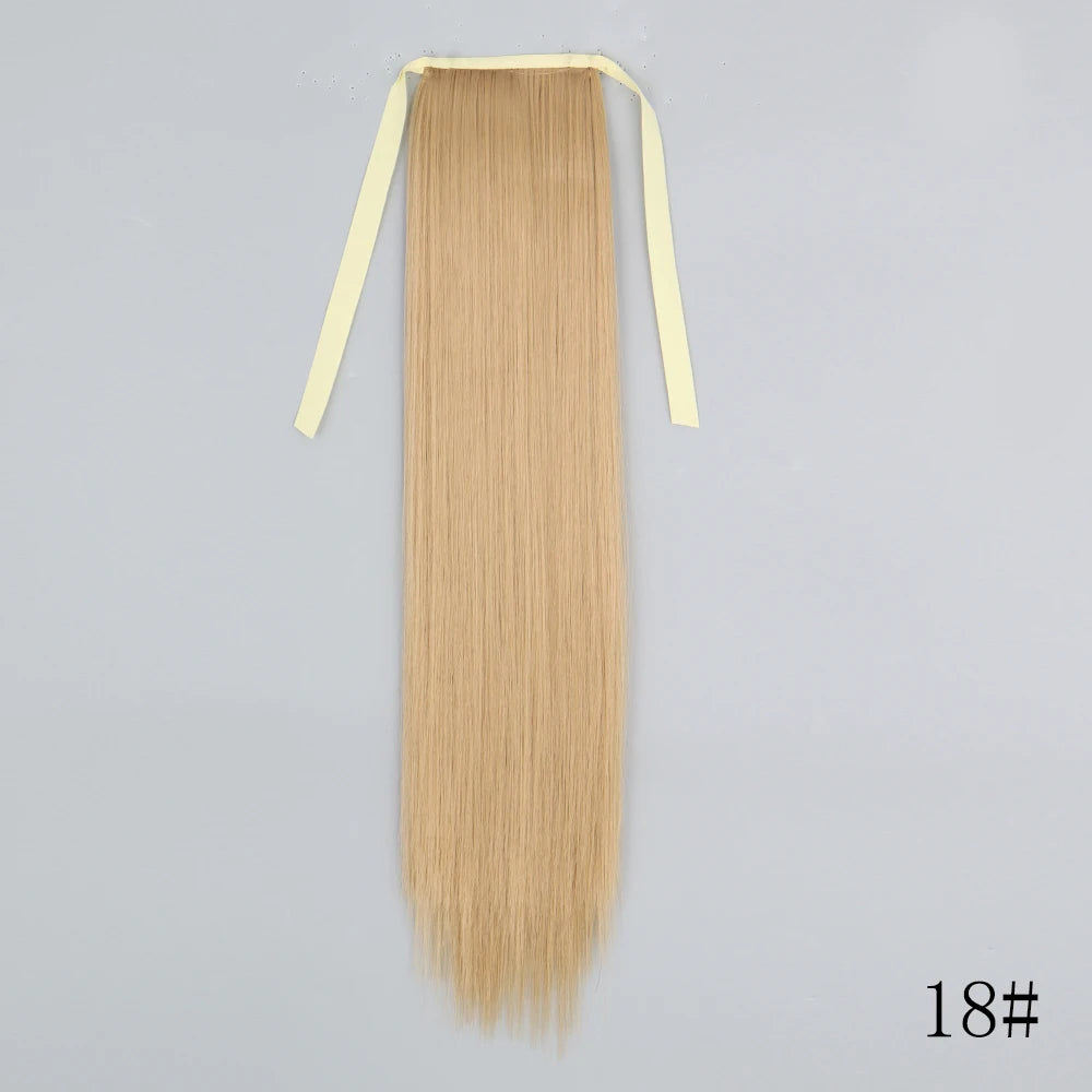 Wrap Around Ponytail Extension – Long Straight Synthetic Clip-In