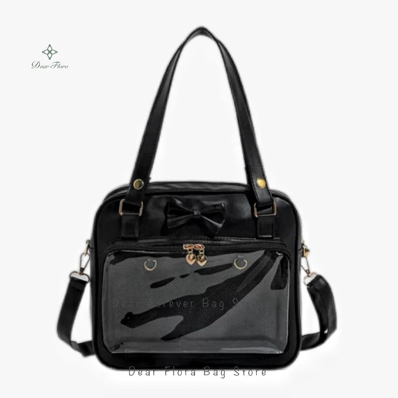 Cute Bow Ita Bag – Transparent DIY Badge Crossbody