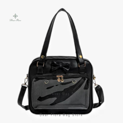 Cute Bow Ita Bag – Transparent DIY Badge Crossbody